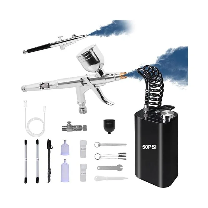 Air Brushe Kit Dual Action Handheld Rechargeable Air Brushes